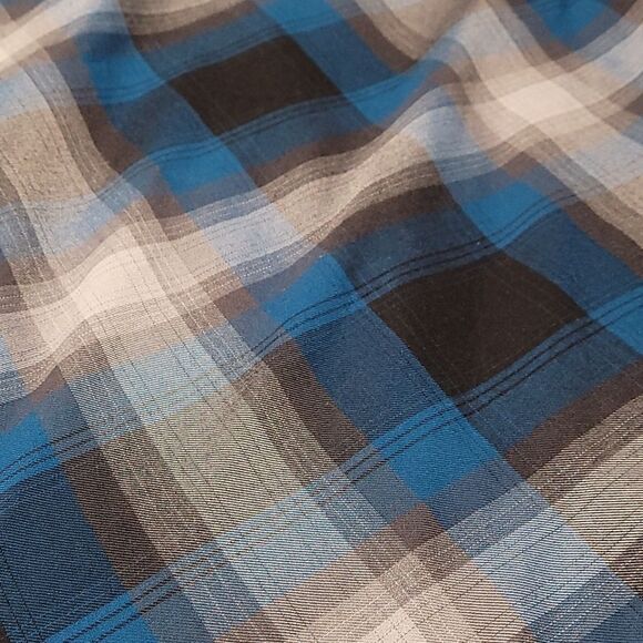 Blue plaid maxi skirt with belt - Picture 4 of 7